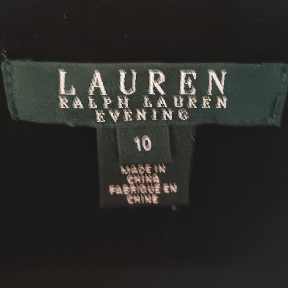 RALPH LAUREN WOMEN'S BLACK SLEEVELESS GOWN FEATURING SCOOP NECK SEQUIN TOP - Picture 4 of 5